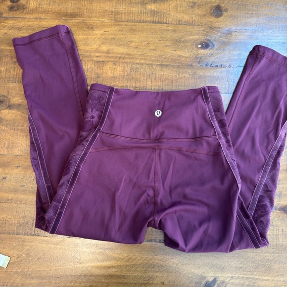 Lululemon Wunder Under Crop High-Rise *Flocked Dark Adobe Scatter Floral - Picture 3 of 10